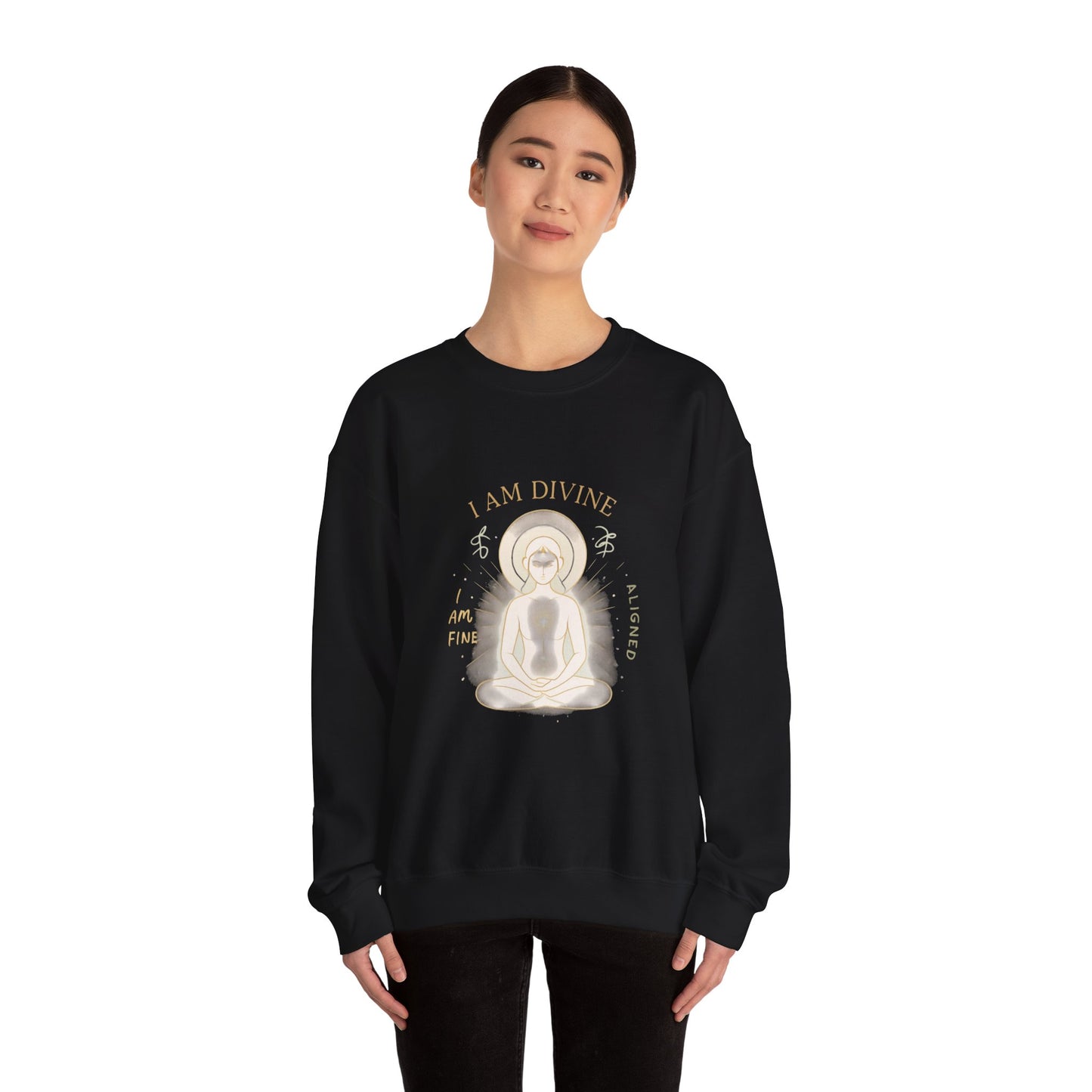 Affirmations Crewneck Sweatshirt - Divine Alignment Positive Mindset