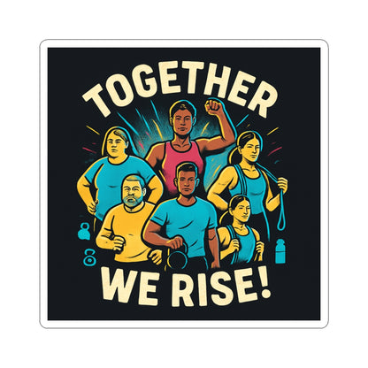Together We Rise Sticker — Empowerment & Community Kiss-Cut Sticker