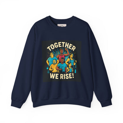 Crewneck Sweatshirt — “Together We Rise” Diversity Unity Graphic