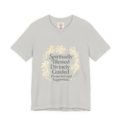 Spiritually Blessed Tee — "Spiritually Blessed, Divinely Guided" Floral Graphic T-Shirt