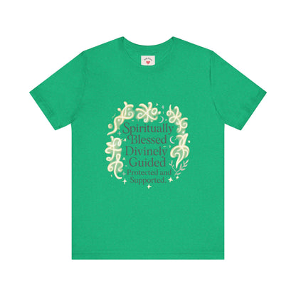 Spiritually Blessed Tee — "Spiritually Blessed, Divinely Guided" Floral Graphic T-Shirt