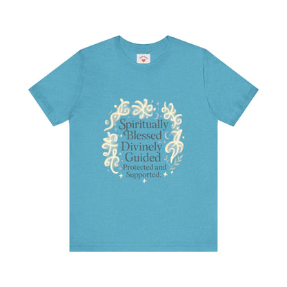 Spiritually Blessed Tee — "Spiritually Blessed, Divinely Guided" Floral Graphic T-Shirt