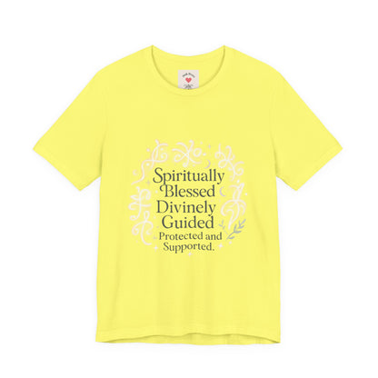 Spiritually Blessed Tee — "Spiritually Blessed, Divinely Guided" Floral Graphic T-Shirt