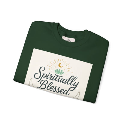 Spiritually Blessed Crewneck Sweatshirt — "Spiritually Blessed, Divinely Guided" Inspirational Pullover