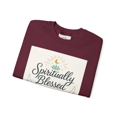 Spiritually Blessed Crewneck Sweatshirt — "Spiritually Blessed, Divinely Guided" Inspirational Pullover