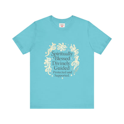 Spiritually Blessed Tee — "Spiritually Blessed, Divinely Guided" Floral Graphic T-Shirt
