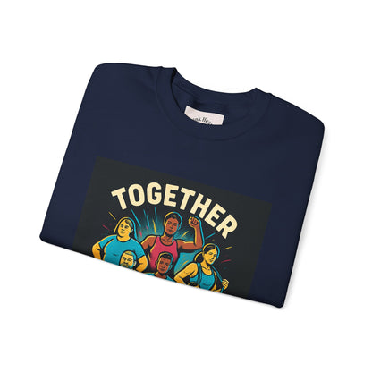 Crewneck Sweatshirt — “Together We Rise” Diversity Unity Graphic