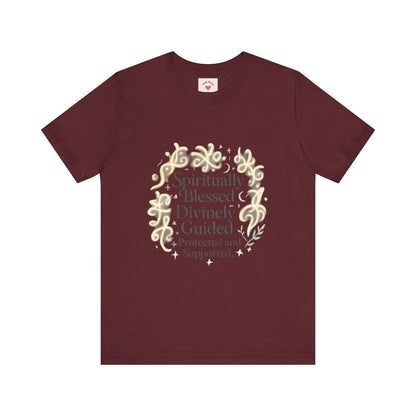 Spiritually Blessed Tee — "Spiritually Blessed, Divinely Guided" Floral Graphic T-Shirt