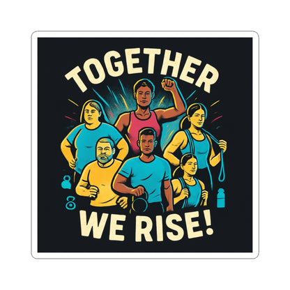 Together We Rise Sticker — Empowerment & Community Kiss-Cut Sticker