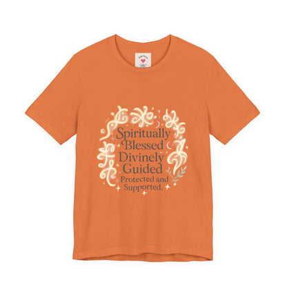 Spiritually Blessed Tee — "Spiritually Blessed, Divinely Guided" Floral Graphic T-Shirt