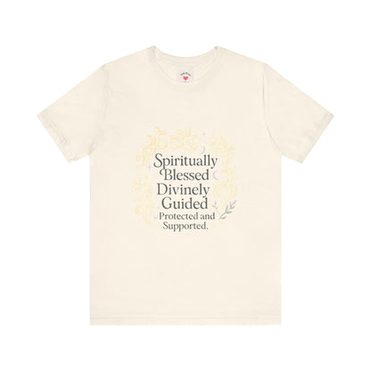 Spiritually Blessed Tee — "Spiritually Blessed, Divinely Guided" Floral Graphic T-Shirt