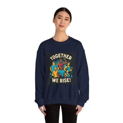 Crewneck Sweatshirt — “Together We Rise” Diversity Unity Graphic