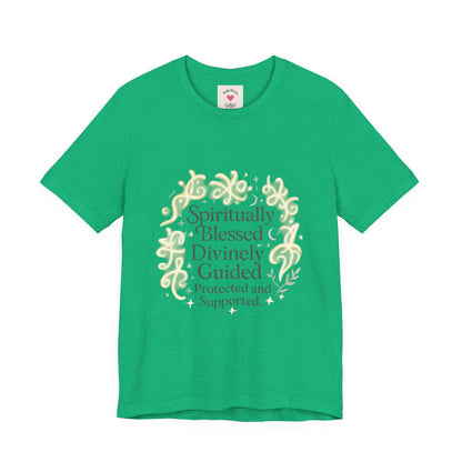 Spiritually Blessed Tee — "Spiritually Blessed, Divinely Guided" Floral Graphic T-Shirt