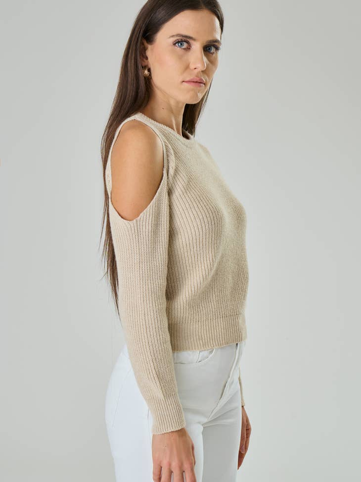 Maglia con spacco su spalla in misto Cashmere - Anastasia