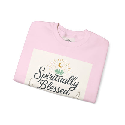Spiritually Blessed Crewneck Sweatshirt — "Spiritually Blessed, Divinely Guided" Inspirational Pullover