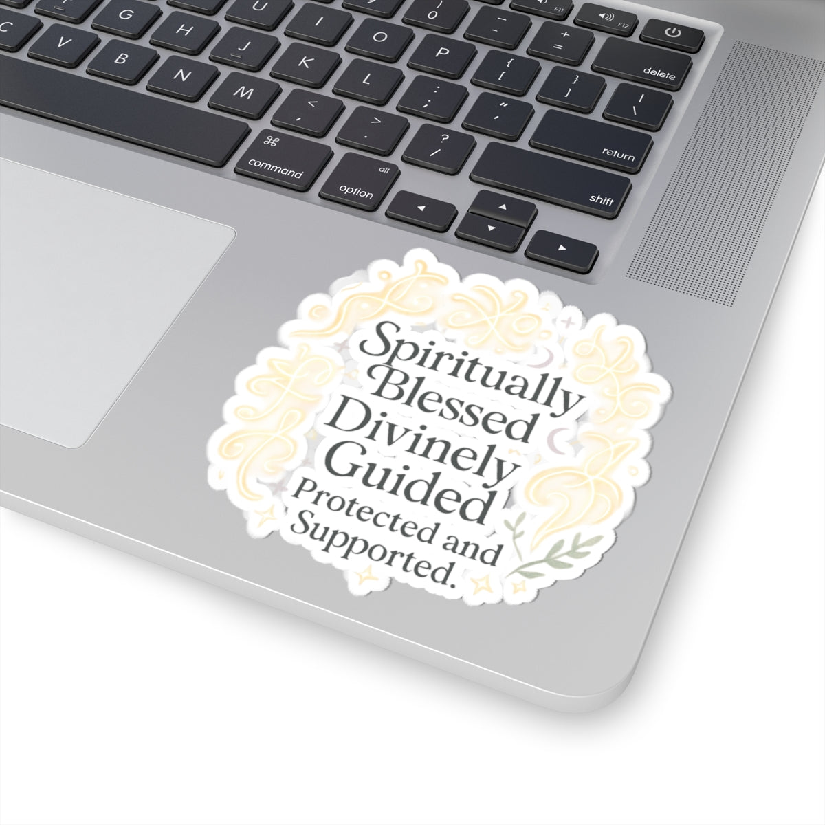 Spiritually Blessed Divinely Guided Sticker — Inspirational Kiss-Cut Vinyl