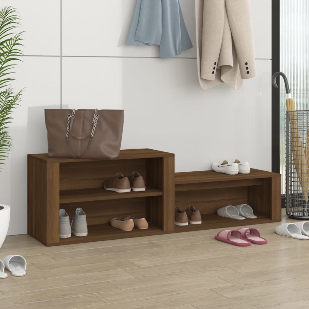 NNEVL Shoe Cabinet Brown Oak 150x35x45 cm Engineered Wood