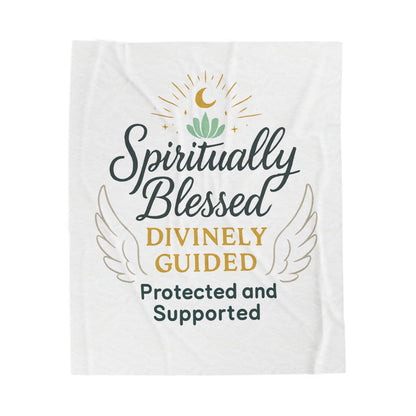 Velveteen Plush Blanket — Divine Embrace Spiritual Comfort Throw