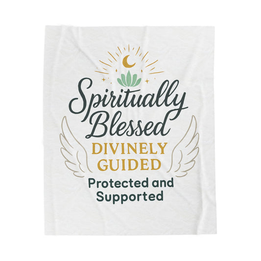 Velveteen Plush Blanket — Divine Embrace Spiritual Comfort Throw