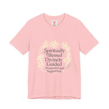 Spiritually Blessed Tee — "Spiritually Blessed, Divinely Guided" Floral Graphic T-Shirt