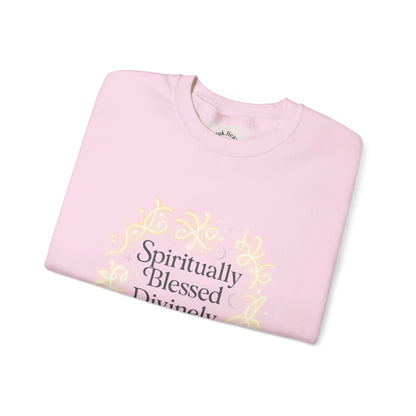 Spiritionally Blessed Crewneck Sweatshirt — "Spiritually Blessed, Divinely Guided" Inspirational Pullover