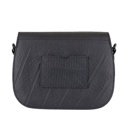 Becca Classic Black Vegan Saddle Bag