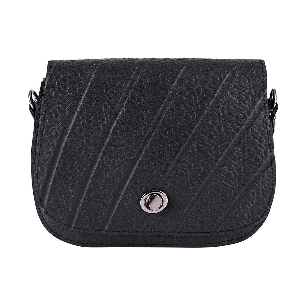 Becca Classic Black Vegan Saddle Bag