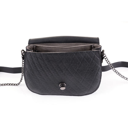 Becca Classic Black Vegan Saddle Bag