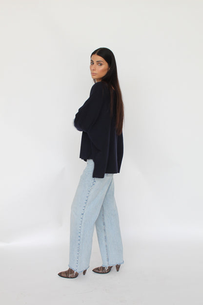 Maglione con scollo a barca in misto Cashmere - Adele