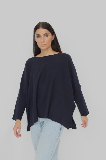 Maglione con scollo a barca in misto Cashmere - Adele