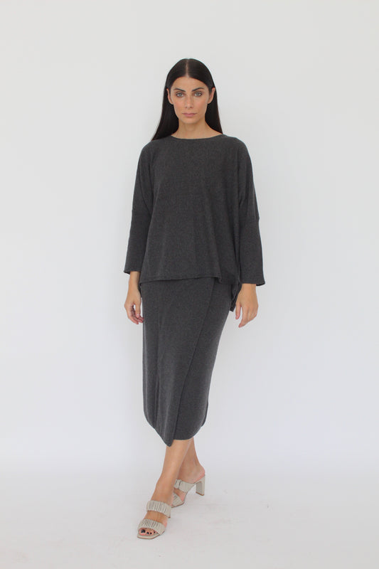 Maglione con scollo a barca in misto Cashmere - Adele