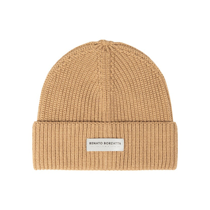 RB5003Z | CERVINO Mixed Wool Knit Cap Made in Italy. Camel Color - One Size