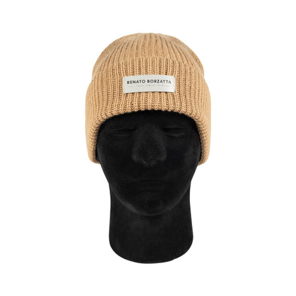 RB5003Z | CERVINO Mixed Wool Knit Cap Made in Italy. Camel Color - One Size
