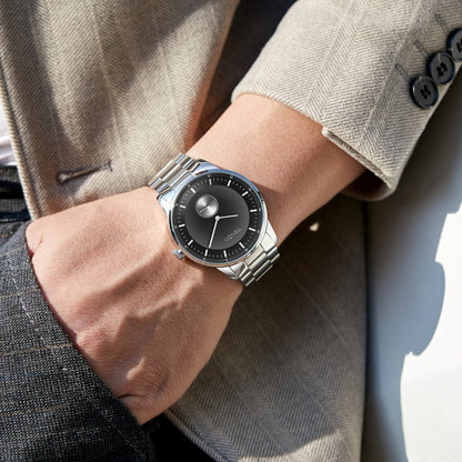 Trnda Men's Stainless Steel Watch, Gradient Light Gray Dial | Trn-4325