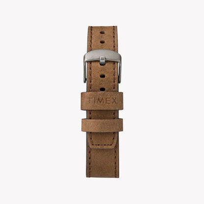 Timex Men's Brown Leather Watch, Off White Dial | Tw2r38600