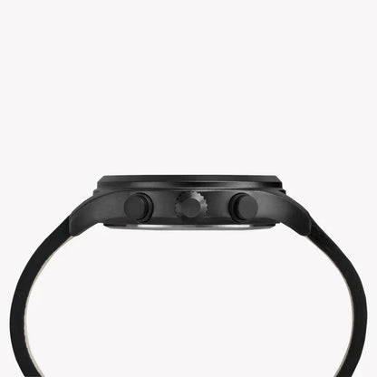 Timex Men's Black Leather Watch, Black Dial | Tw2r47500