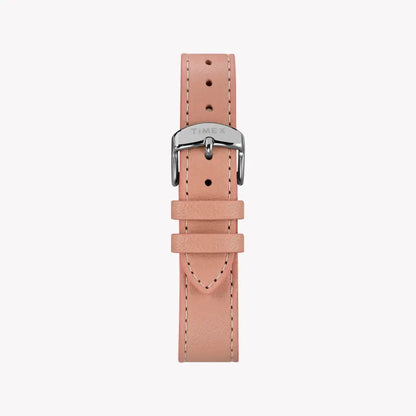 Timex Women's Pink Leather Watch, White Dial | Tw2r70400