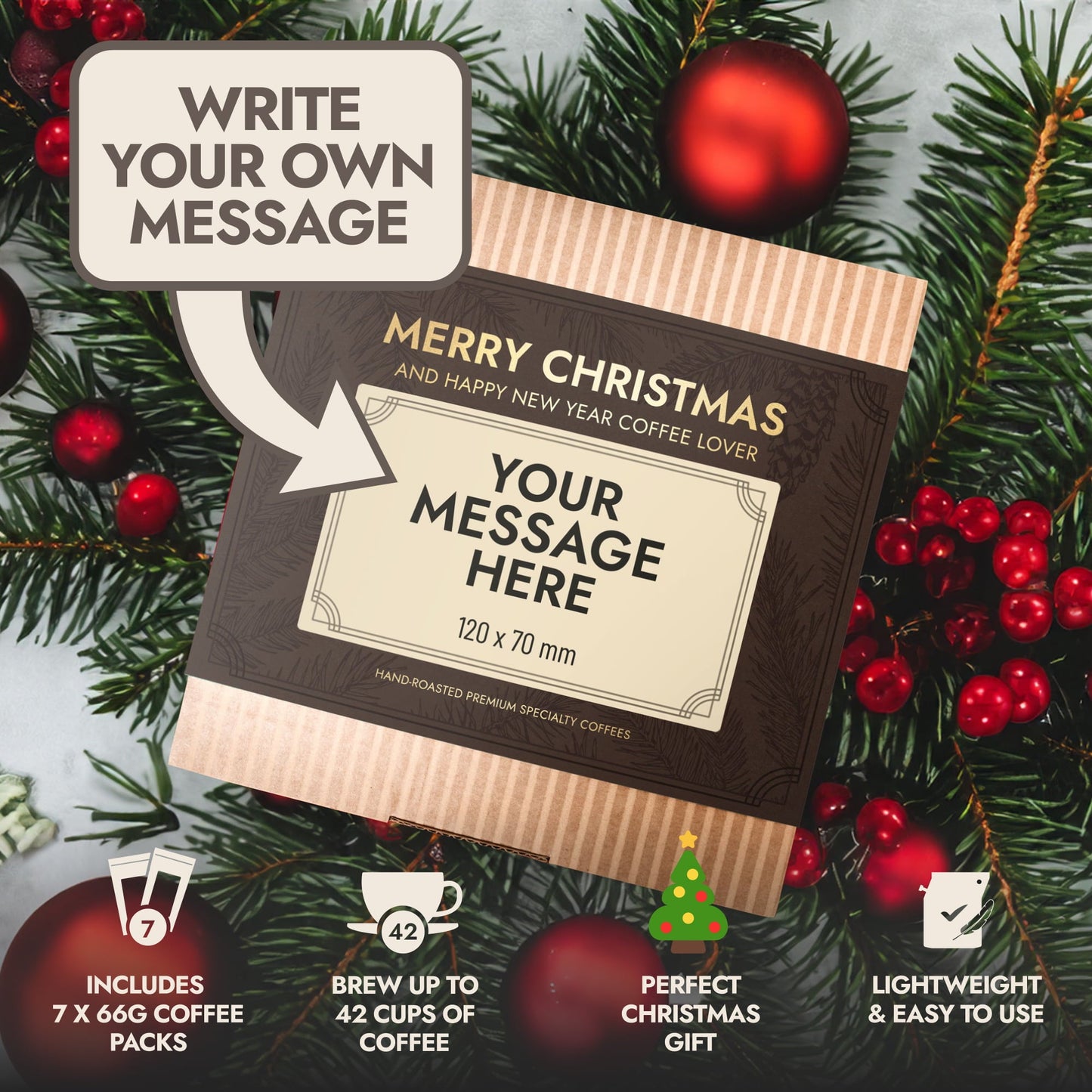 PERSONALIZABLE SPECIALTY COFFEE BEAN CHRISTMAS GIFT BOX