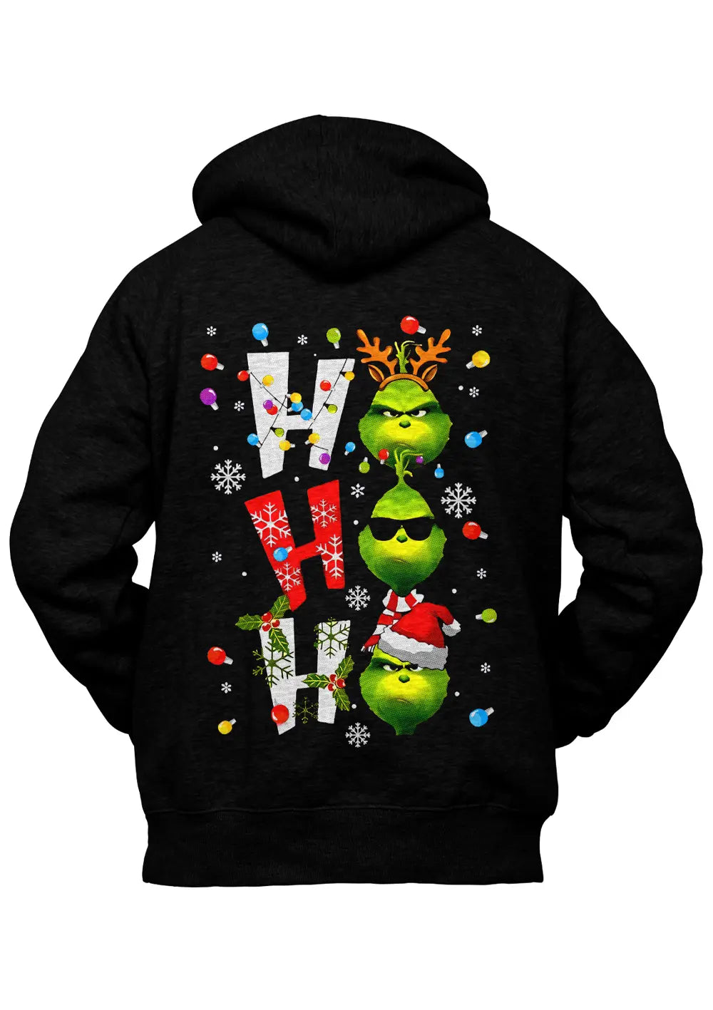 Felpa con Cappuccio Il Grinch Ho Ho Ho Retro