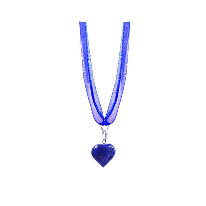 Adjustable Sodalite blue organza necklace