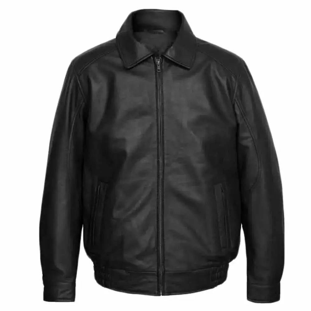 Men’s Genuine Leather Bomber Jacket
