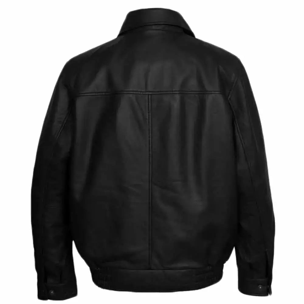 Men’s Genuine Leather Bomber Jacket