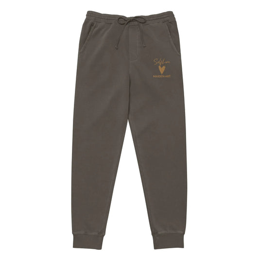 Self Love Unisex pigment-dyed sweatpants with Old Gold Embroidery - unisex sweatpants